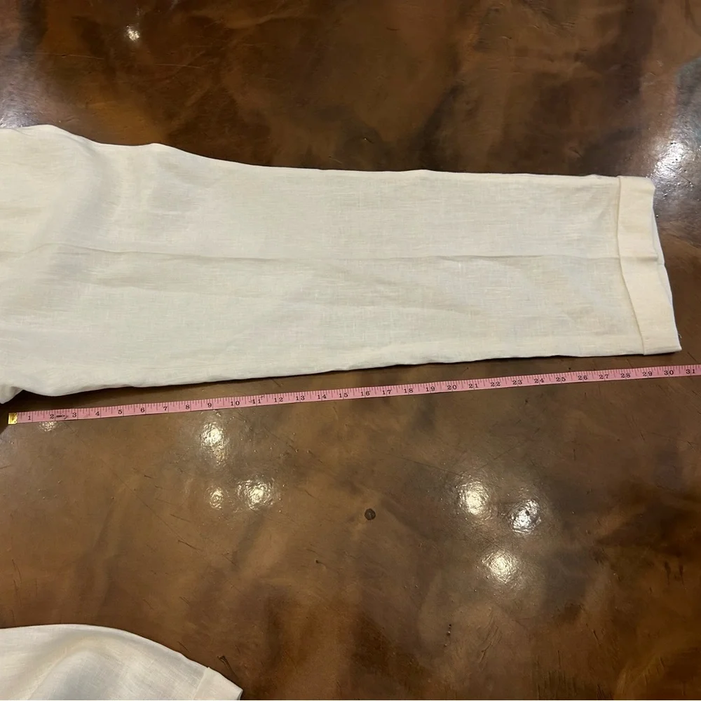 PAUL FREDRICK - men’s Ivory Linen Pants NWT